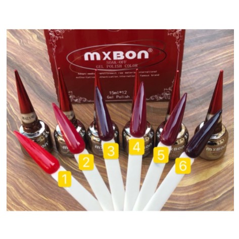 Sơn Gel MXBON Tone Đỏ Đẹp Quý Phái, Chất Sơn Chuẩn, Bóng Mượt (Lẻ 1 Chai)