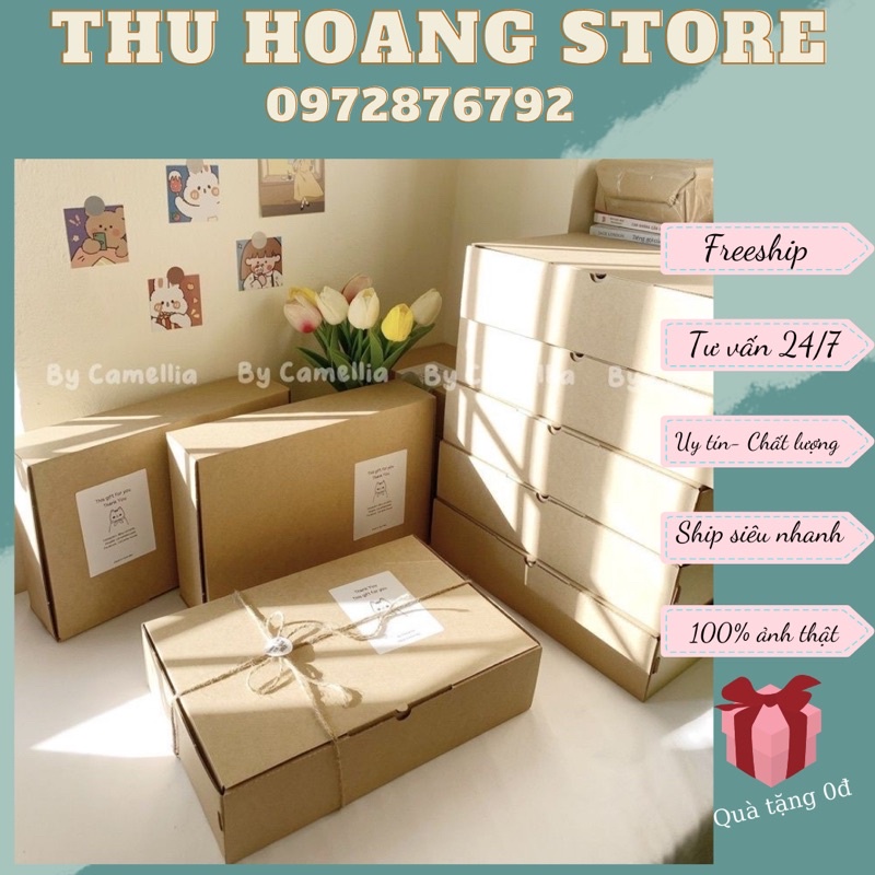 25x20x6cm, hộp carton nắp gài, hộp quà tặng, đựng quần áo [hãy nhắn tin cho shop mình nhé]