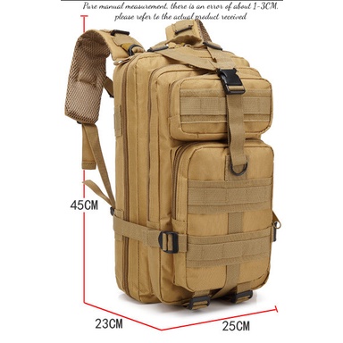 Set 3 Balo Quân Đội Đeo Vai Leo Núi Đa Năng Sức Chứa Lớn Họa Tiết Rằn Ri Cho Nam