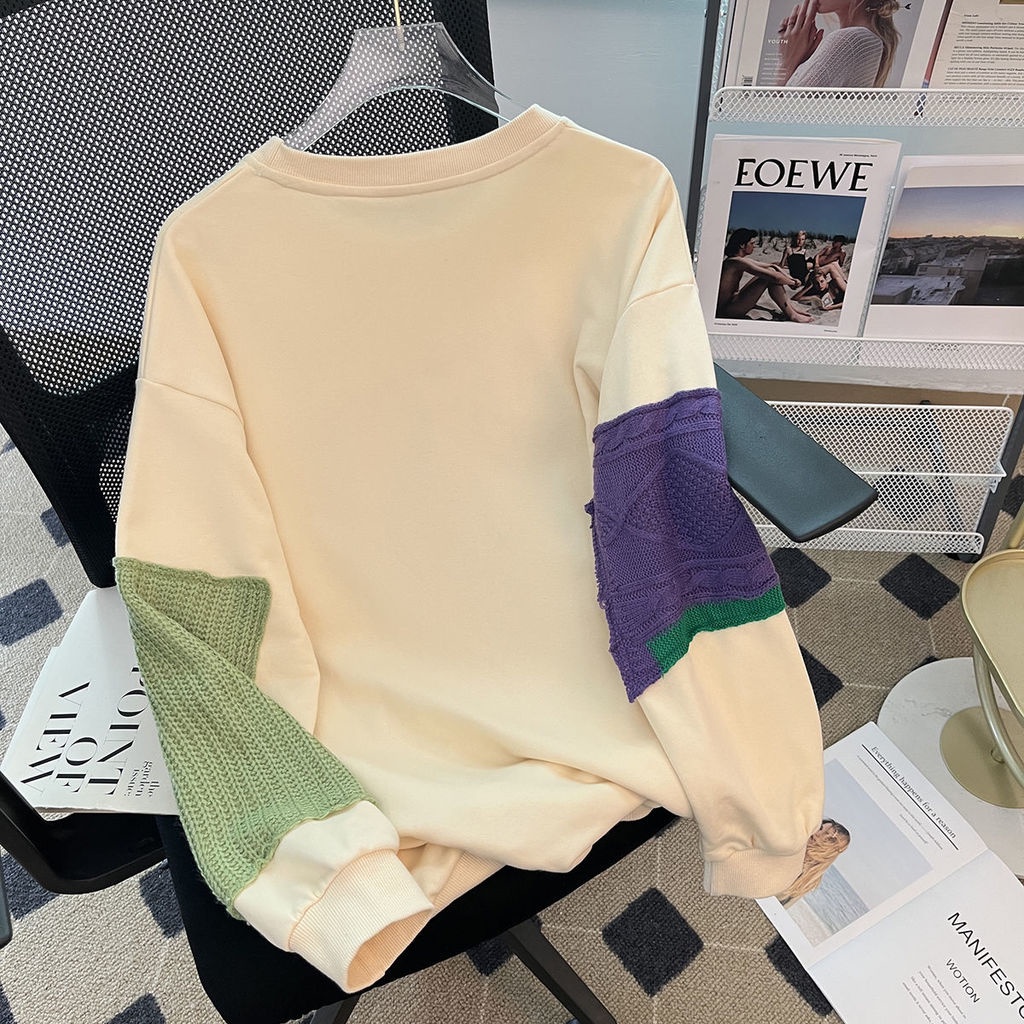 Áo Sweater Dáng Rộng Cổ Lưng In Chữ Kiểu Hàn Quốc Thời Trang Mùa Thu Cho Nữ
