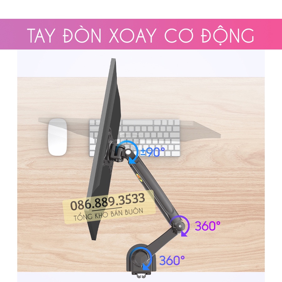 H100/ Giá Treo Màn hình máy tính NB H100 / Tay treo màn hình/