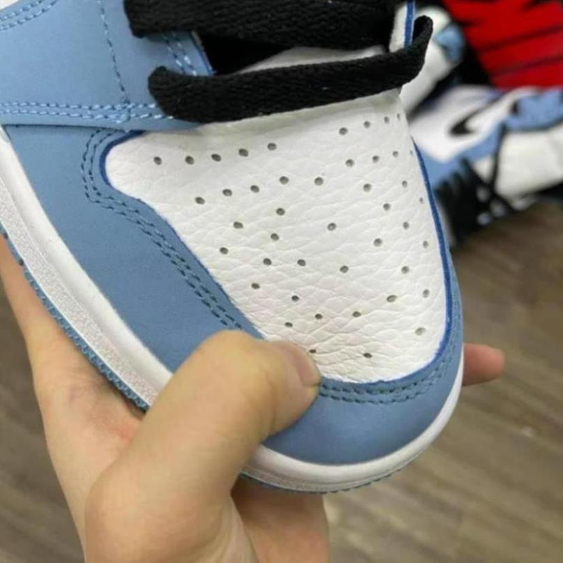 Giày Jordan 1 low xanh dương cổ cao bản cao cấp 1-1 hàng trung full phụ kiện