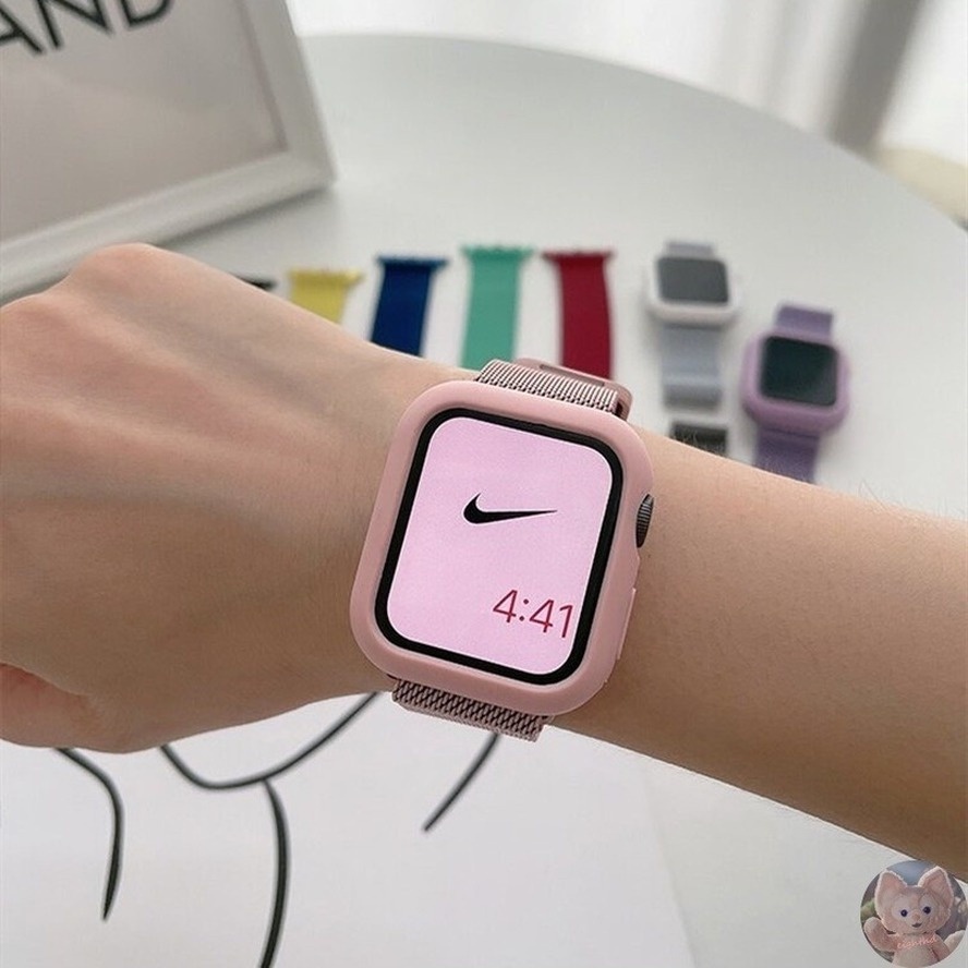 Ốp bảo vệ bằng thép không gỉ cho đồng hồ thông minh iWatch Band 45mm 41mm 40mm 44mm Series 7 SE 6