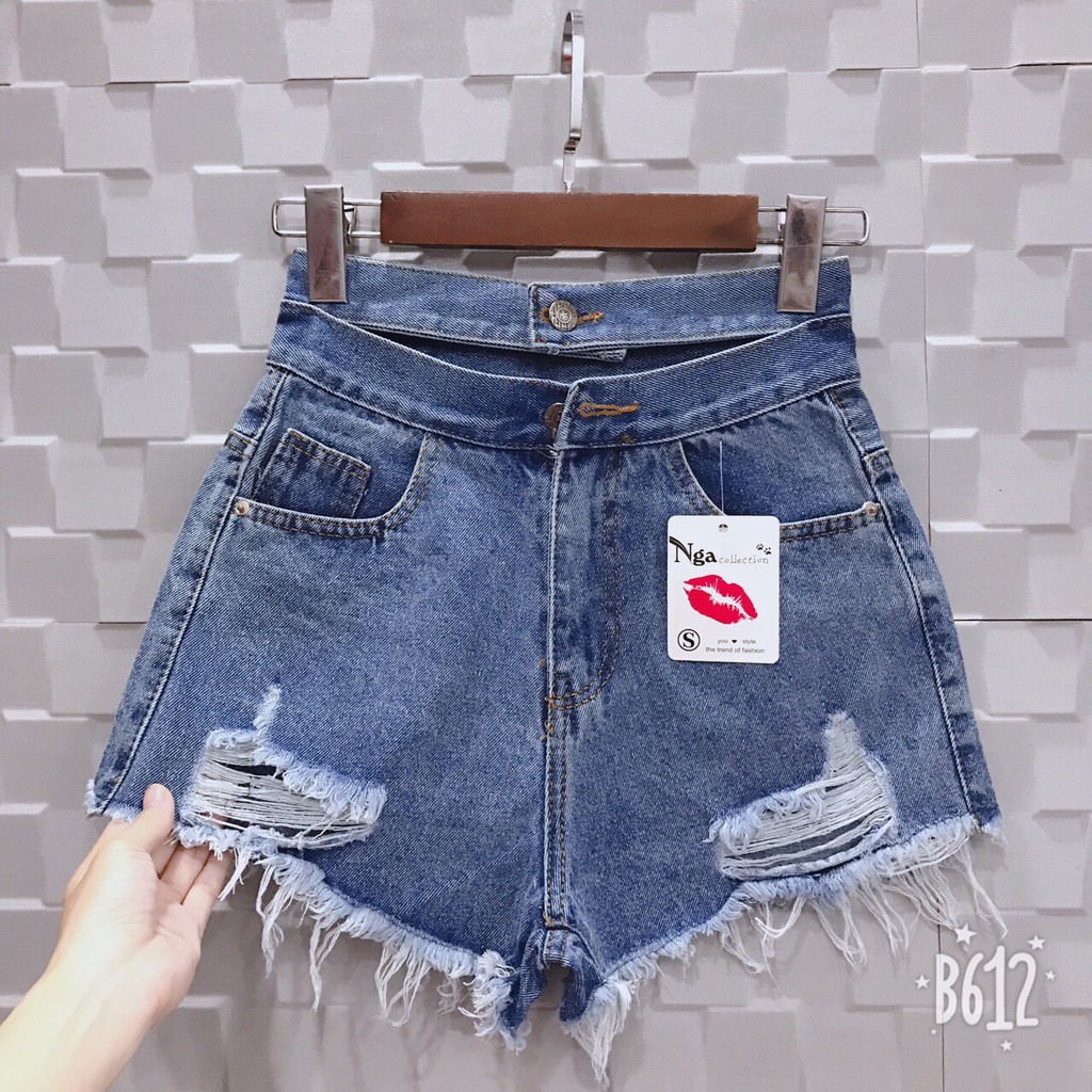 Quần short jean 2 lưng kiểu hàn quốc