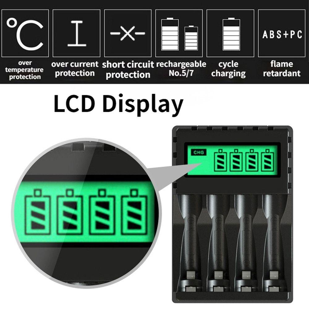 MYRONGVN Đế Sạc Pin AA / AAA NI-CD NI-MH Có Đèn LED Báo Hiệu Thông Minh Tiện Dụng