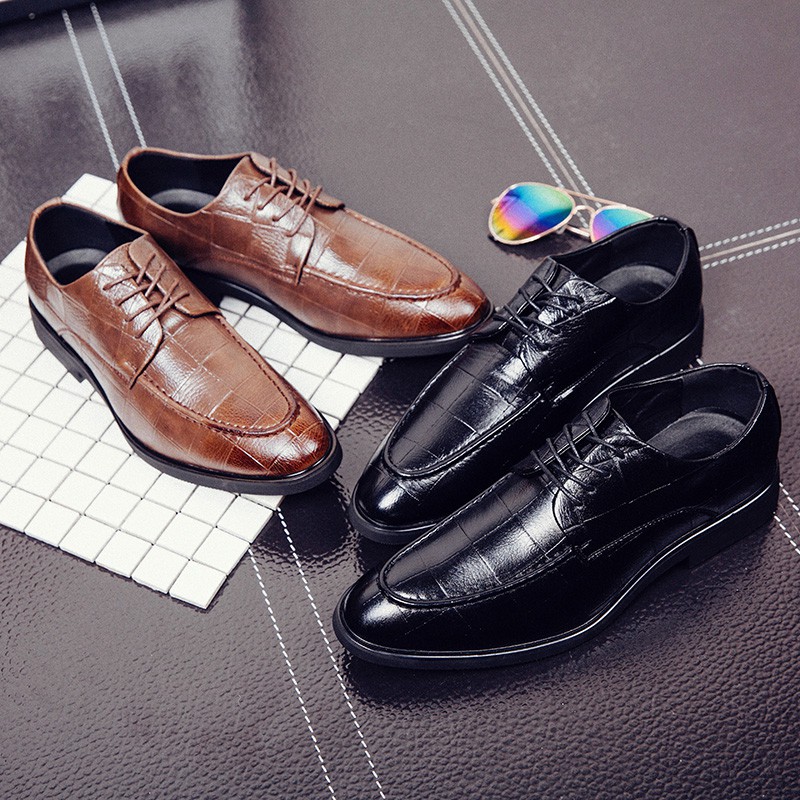 Giày tây nam mũi nhọn bằng da sang trọng