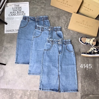 Chân váy jeans cạp chun 2 khuy co giãn HÀNG MỚI