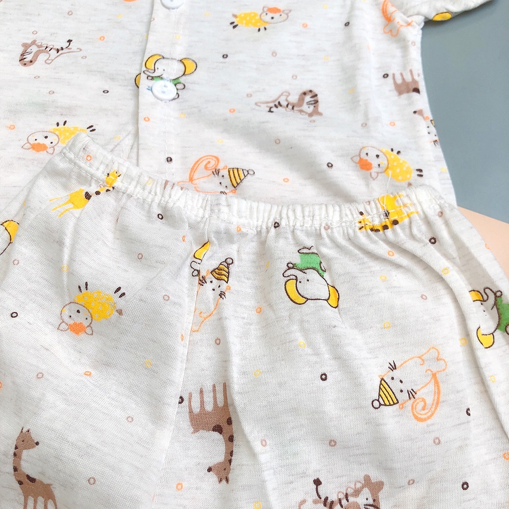 [XẢ KHO] Bộ Quần Áo Sơ Sinh Cotton Cho Bé Trai Bé Gái - Đồ Cộc Tay Cài Nút Sơ Sinh Mềm Mỏng Mát3-15M