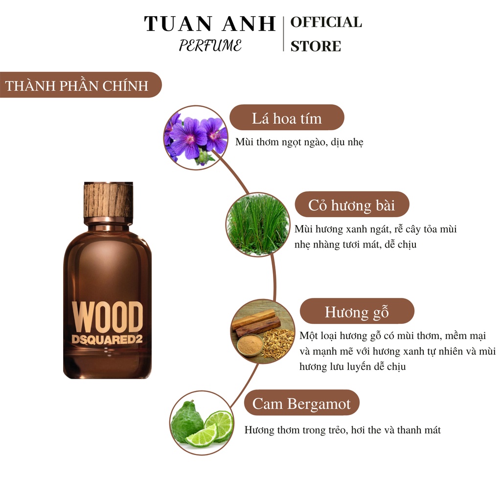 Nước hoa nam chính hãng thơm lâu DS Wood for Him mùi gỗ cao cấp TUANANHPERFUME