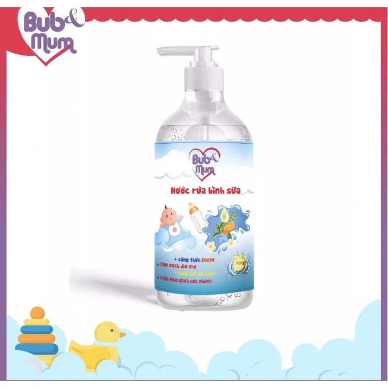 Nước rửa bình sữa cho bé Bub&Mum bình 220ml