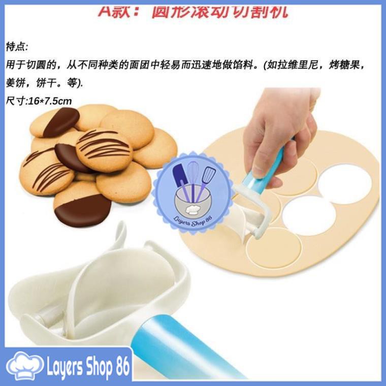 Con lăn tạo hình bánh quy cookie 3 đầu hàng đẹp