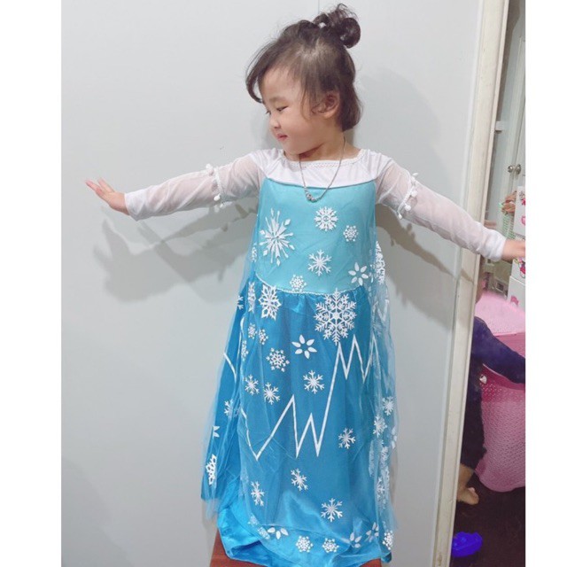 Váy hoá trang công chúa elsa cho bé màu xanh dễ thương - HN3