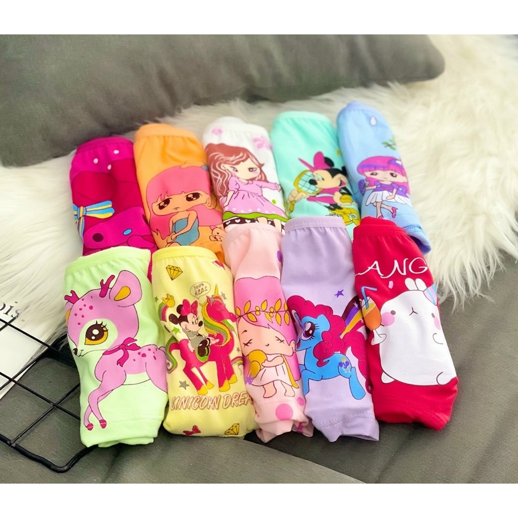 [10-42kg] Set 6 quần chip đùi cho bé gái thun cotton Jennie kids J502