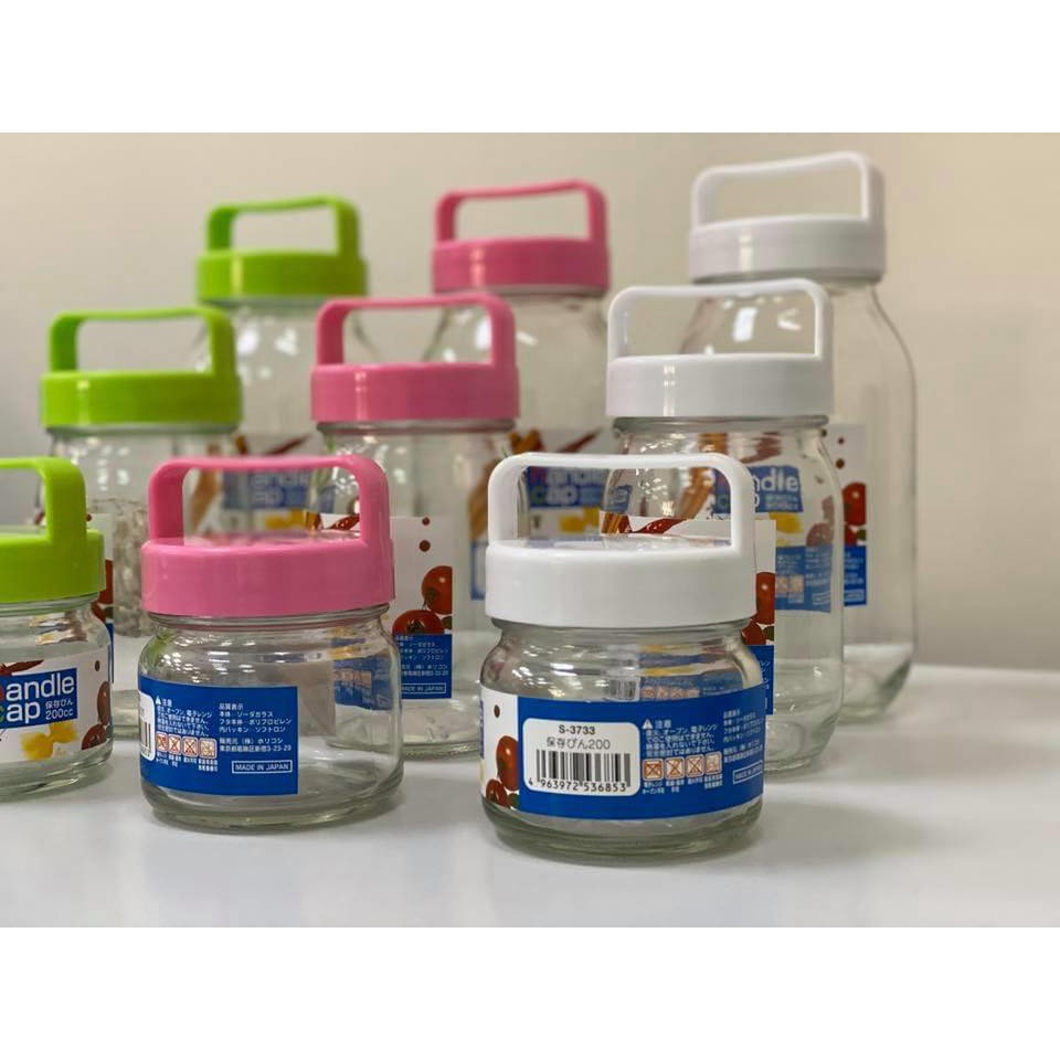 [Hàng Nhật] Lọ thủy tinh cao cấp có quai xách đựng gia vị, đồ kho, siro,...