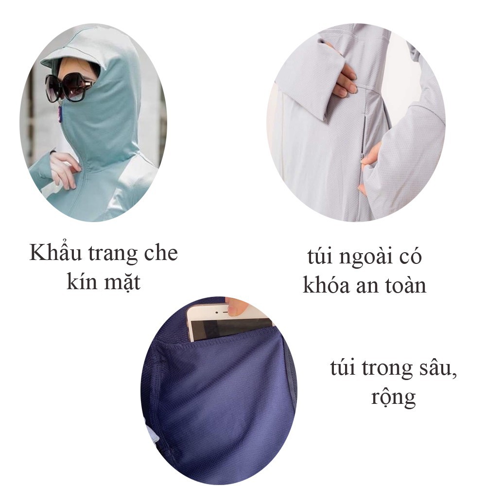 Áo Chống Nắng Toàn Thân Thông Hơi 2 Lớp Chất Đẹp Chống Nắng Tốt