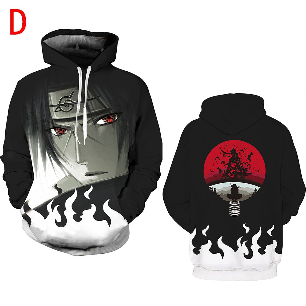 Áo hoodie tay dài in hình Anime Naruto uchiha itachi gaara