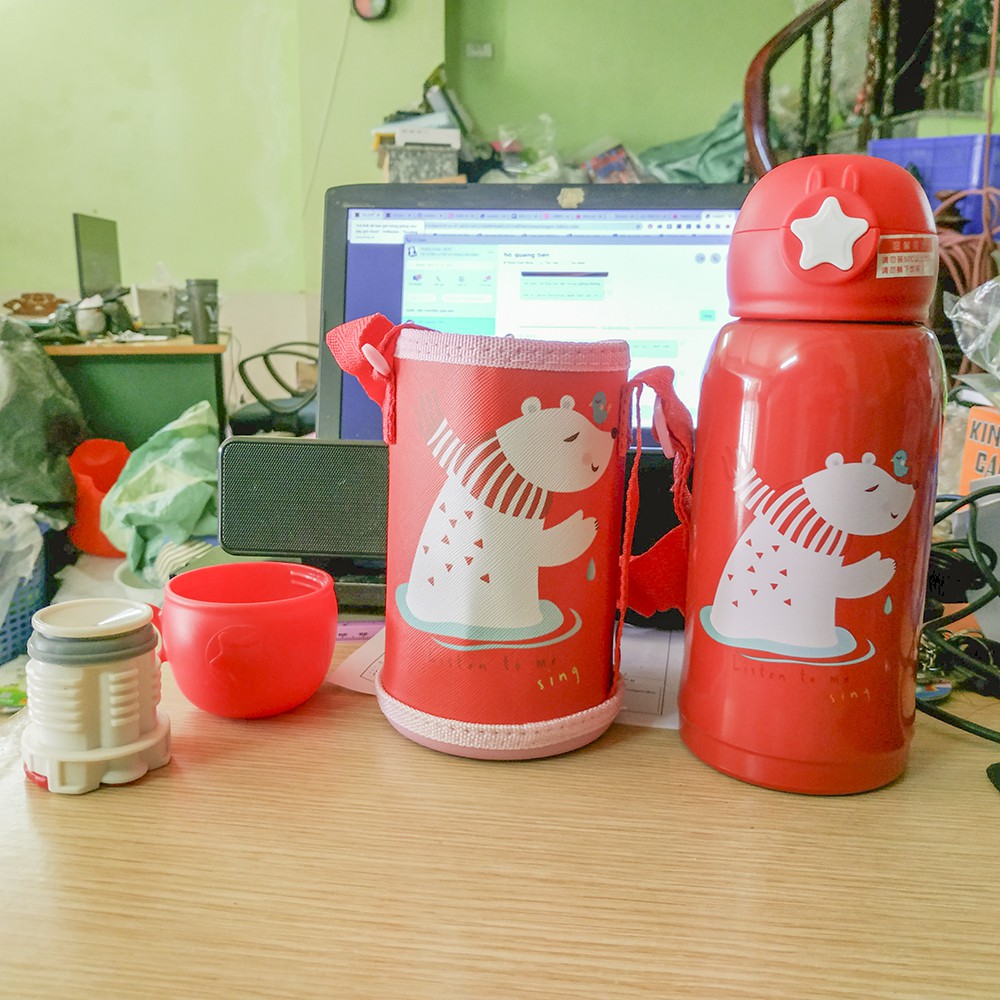 Bình Giữ Nhiệt Hoạt Hình G8 Đáng Yêu Cho Bé - Lõi Inox 304 An Toàn - Tặng Túi Đeo - Có Đầu Hút | BigBuy360 - bigbuy360.vn
