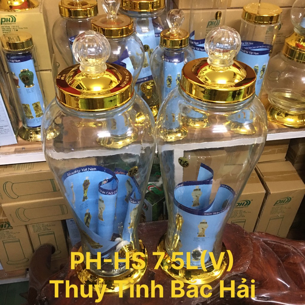 Bình Thủy Tinh Ngâm Rượu Hình Sâm HS 7.5L -Thủy Tinh Bắc Hải