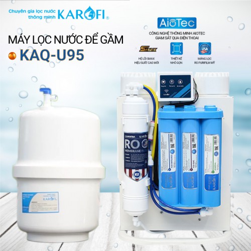 Máy lọc nước RO để gầm, không tủ KAROFI KAQ-U95 (10 cấp lọc)