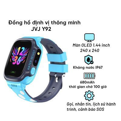 Đồng Hồ Định Vị Trẻ Em Thông Minh Y92 - Nghe Gọi 2 Chiều - Hỗ Trợ Tiếng Việt, Kháng Nước IP67, Định vị LPS