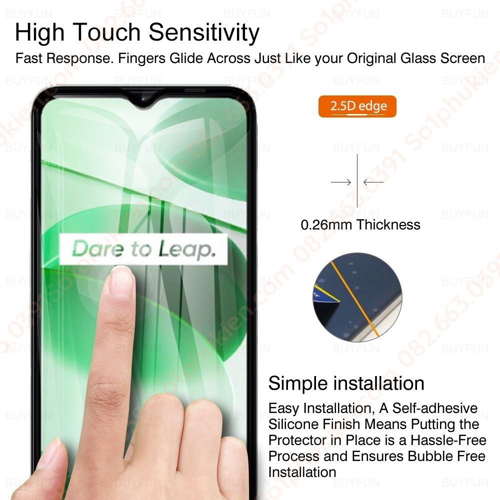 Kính cường lực Realme C35 / Narzo 50A Prime/ narzo 30a, full keo full màn hình , siêu chuẩn
