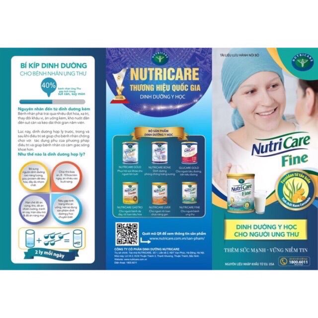 Sữa  Nutricare Fine dinh dưỡng tăng cường miễn dịch cho bệnh nhân ung thư (400g)