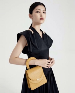 Túi mini quai cầm da vân ( ib shop chọn màu nhé)