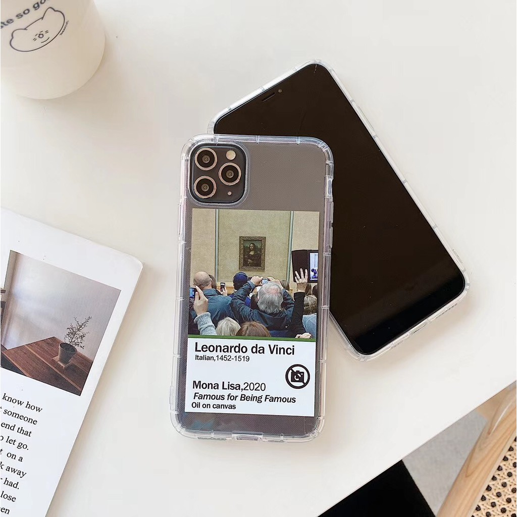 Ốp điện thoại mềm in hình nàng Mona Lisa dễ thương cho iPhone12 12mini 12promax 11 11Promax 7Plus 8 8+ X XR XS max | BigBuy360 - bigbuy360.vn