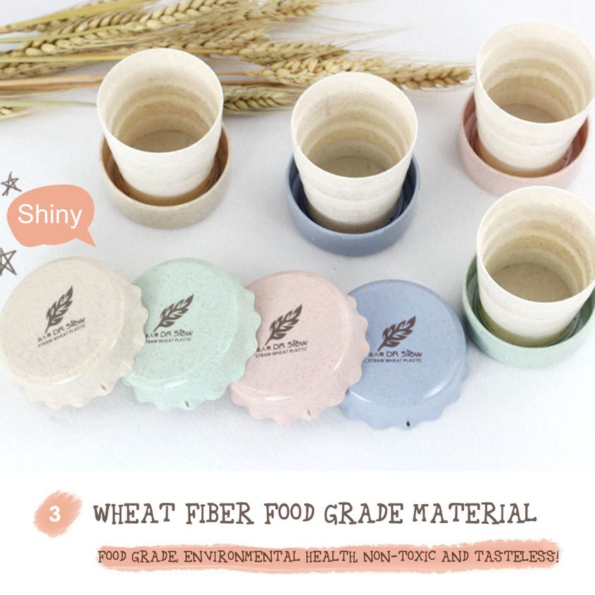 Ly uống nước thiết kế gấp làm từ chất liệu xơ lúa mì tiện dụng khi đi du lịch | BigBuy360 - bigbuy360.vn