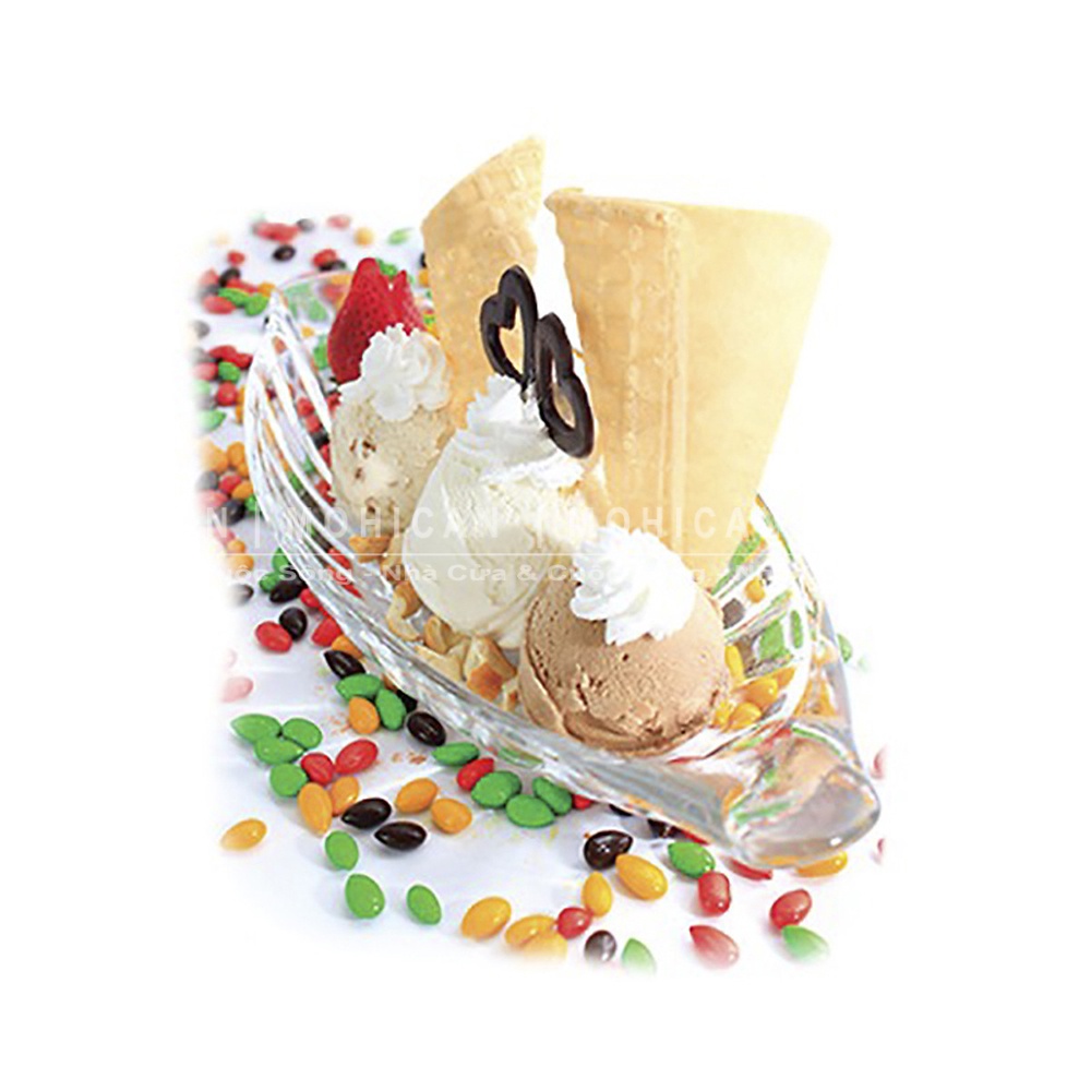 Ly thủy tinh Ocean Alaska Banana Split Dish 350ml hình chiếc thuyền, đĩa xuồng ăn kem, đựng bánh dễ thương OCEG-P00116