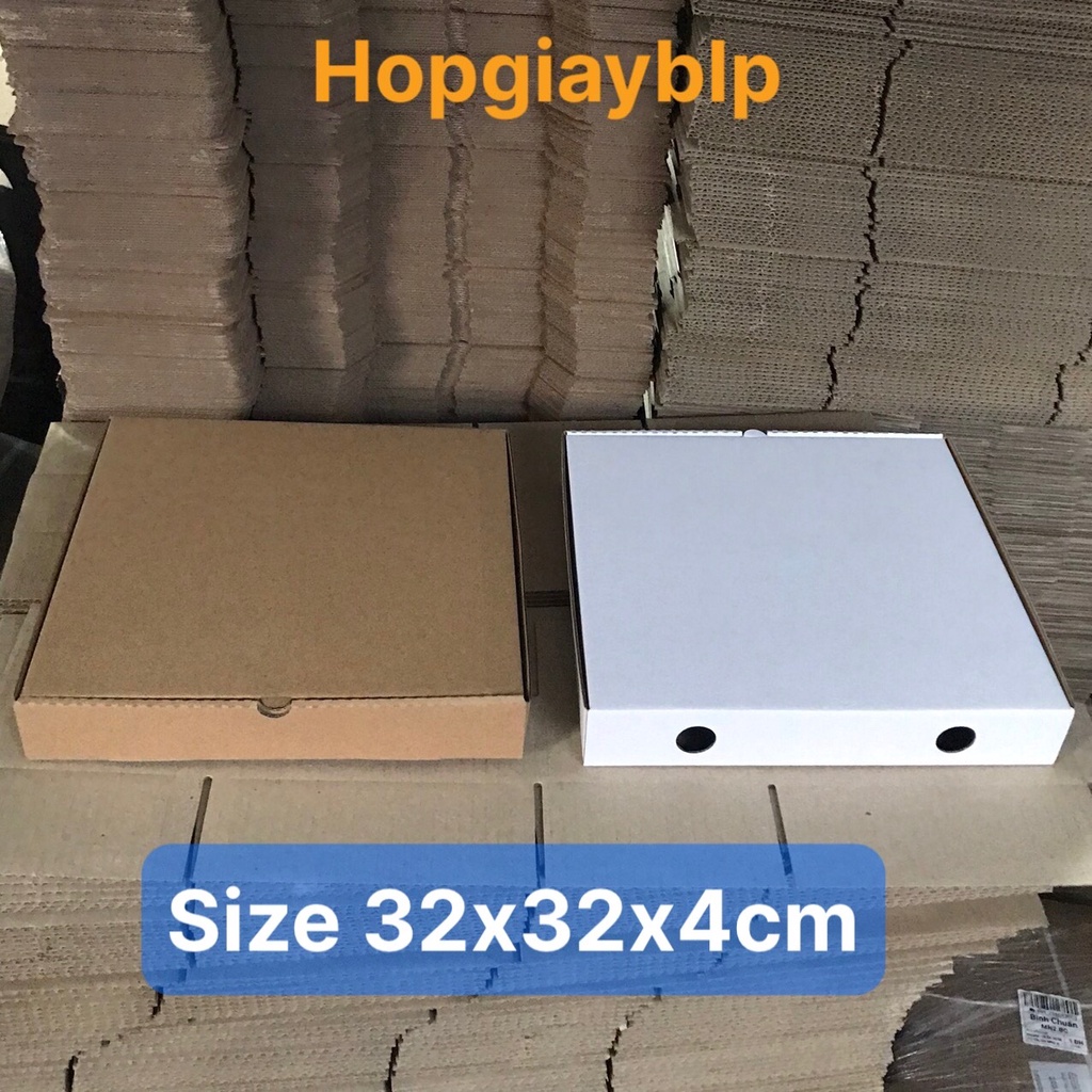 COMBO 20 HỘP CARTON ĐỰNG BÁNH PIZZA SIZE 32X32X4CM