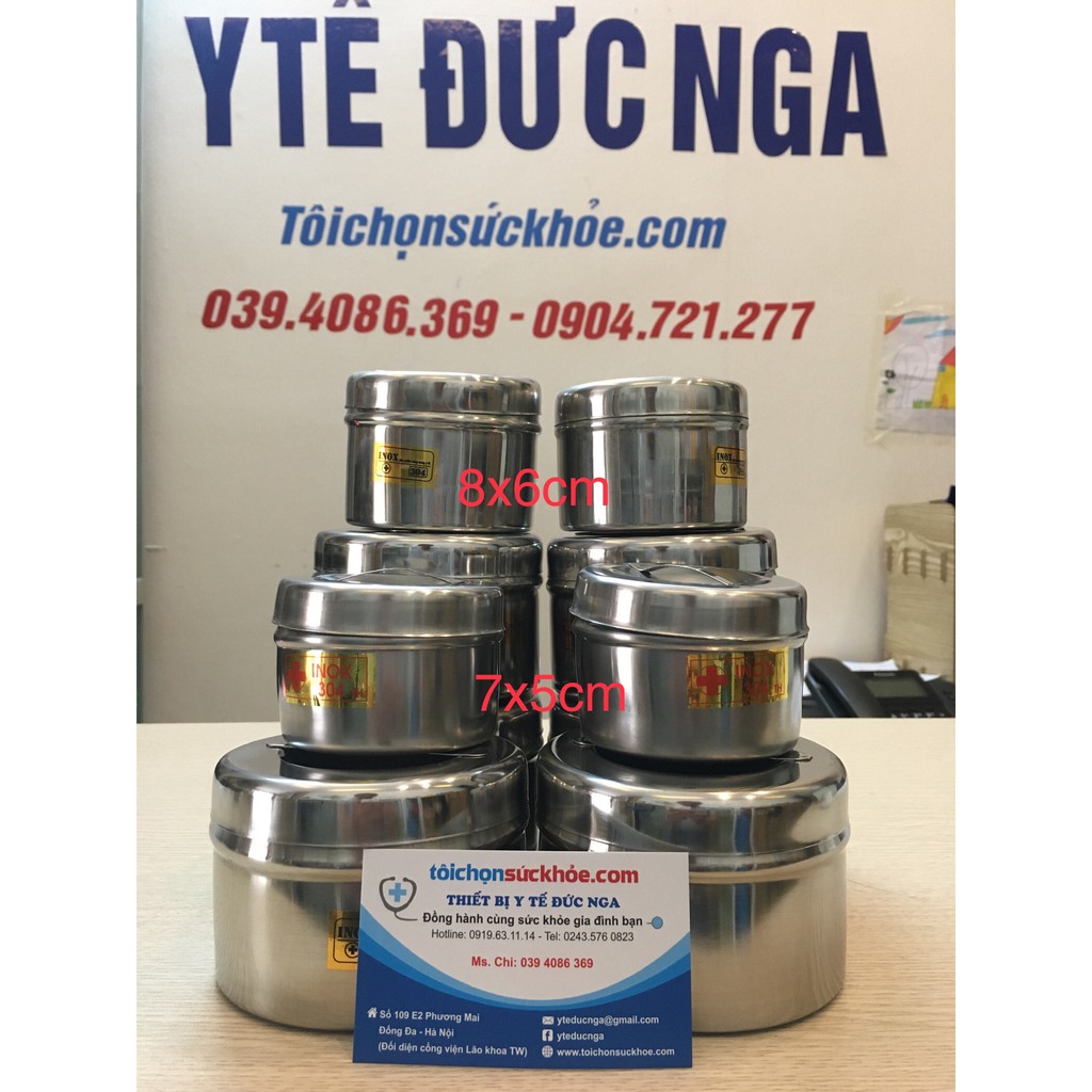 Hộp đựng bông cồn Inox các cỡ