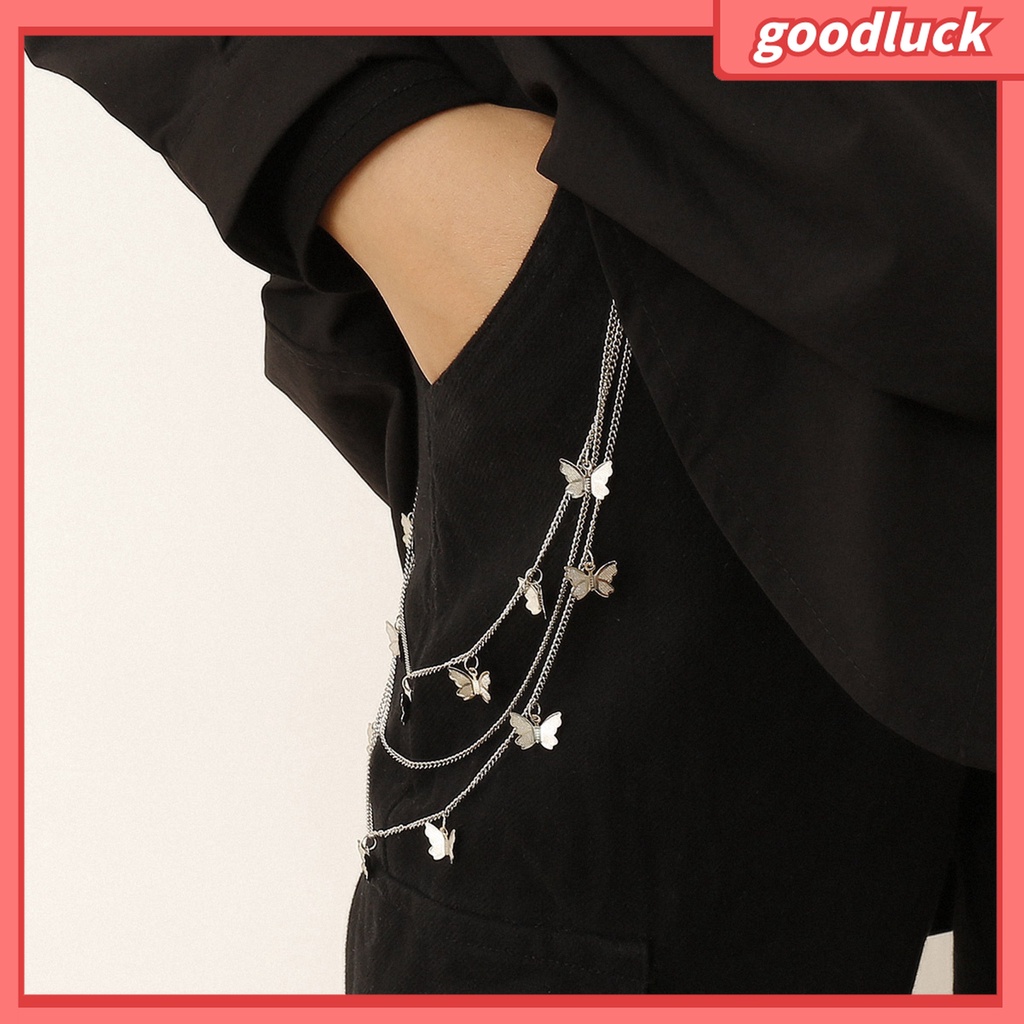 Goodluck| Chuỗi Dây Đeo Hông Nhiều Lớp Đính Hình Bướm Và Tua Rua Cho Nữ