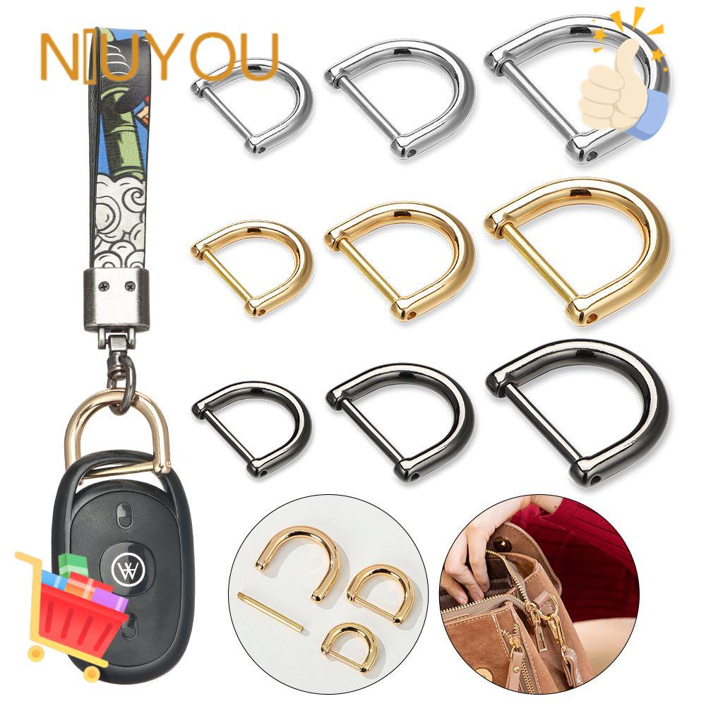 NIUYOU Detachable D Ring Buckle DIY Metal  Screw Belt Handle Clasp Bag Strap Accessories Leather Craft