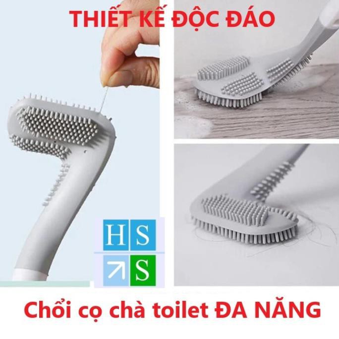 ( Bán sỉ ) CHỔI CỌ TOILET thông minh SILICON cọ chà vệ sinh (MẪU MỚI) sạch mọi ngóc ngách bồn cầu, nhà tắm - KÈM MÓC DÁN