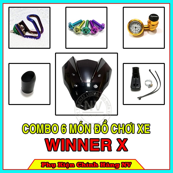 Combo 6 Món Đồ Chơi Xe Máy Winner X Gồm Mão Sừng 4 Lỗ Ốc Và Nhiều Phụ Kiện Khác