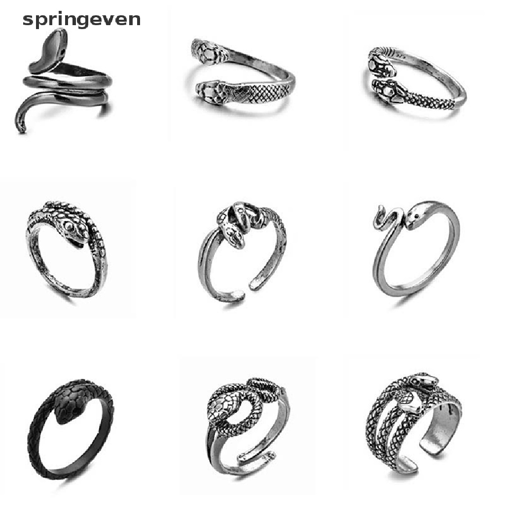 Nhẫn Hình Rắn Dạng Mở 21 Kiểu Tùy Chỉnh Màu Sắc Bạc Cổ Điển Thời Trang Cho Nam Và Nữ Cuộn Dây Đai An Toàn Cho Sức Khỏe