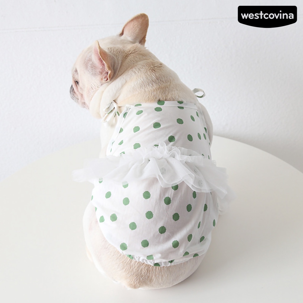 [Mới]♞Đầm Hai Dây Họa Tiết Chấm Bi Thời Trang Mùa Hè Cho Thú Cưng