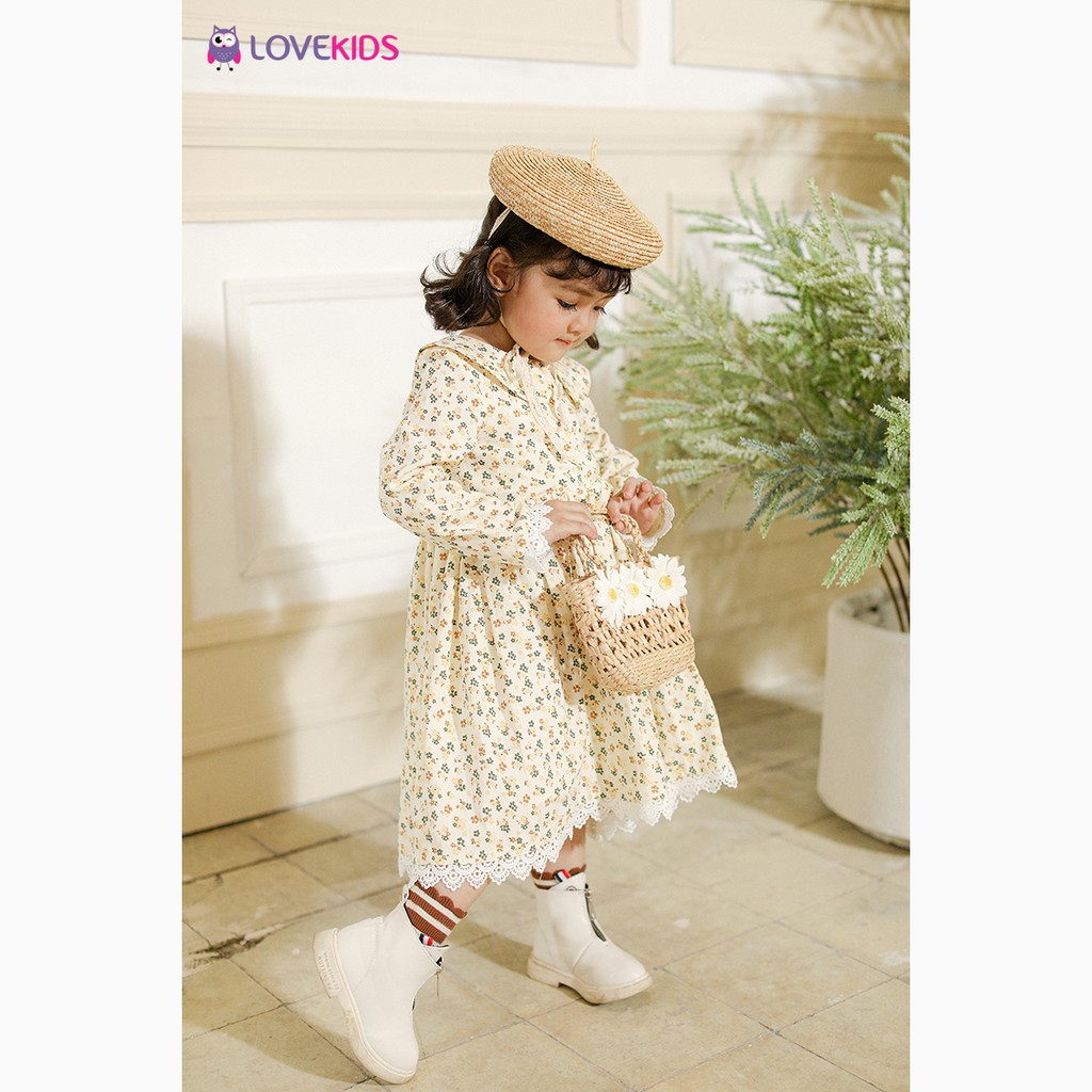 Váy tiểu thư vintage viền ren - Lovekids