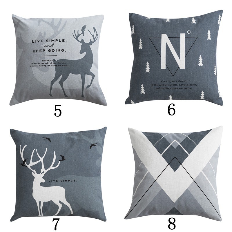 Vỏ gối vuông in hình đẹp mắt cho trang trí sofa phòng khách | BigBuy360 - bigbuy360.vn