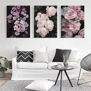Tranh treo tường canvas flower 40x60 kèm khung nhựa composite 2cm. khách có thể thay đổi màu khung