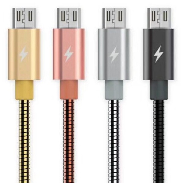 Dây cáp sạc bọc lò xo kim loại chống đứt,hỗ trợ sạc nhanh cổng usb