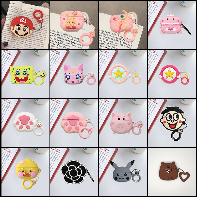 Vỏ Bảo Vệ Hộp Đựng Tai Nghe Airpods Pro 3 Bằng Silicone Mềm Hình Hoạt Hình Dễ Thương