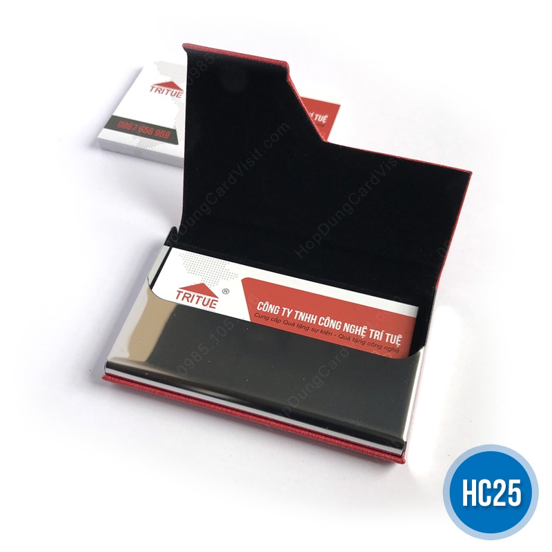 Ví namecard màu nâu sang trọng dành cho nam nữ, bán sẵn mẫu trơn