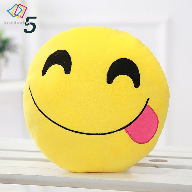 Gối tròn mềm mịn tạo hình Emoji dễ thương