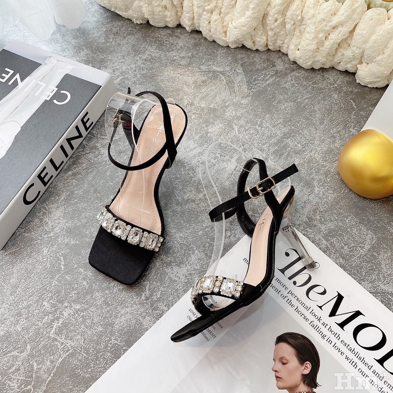 GIÀY CAO GÓT NỮ, sandal xuất quai cườm đá đế 7P