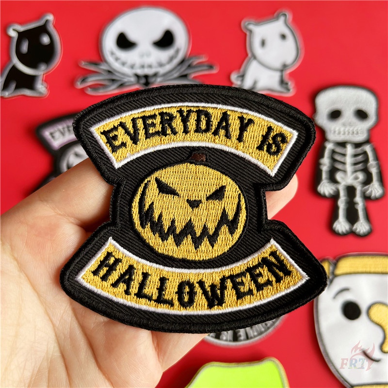 ☸ Mỗi Ngày Là Halloween Miếng Dán Sắt ☸ 1 Sticker Ủi Thêu Hình Bí Ngô