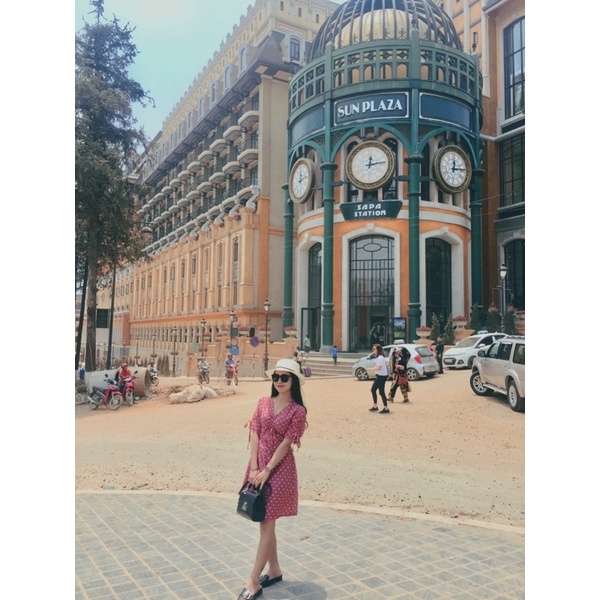 VÁY CHẤM BI HỒNG