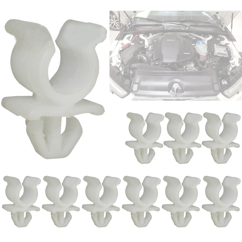Set 10 kẹp cố định thanh chống nắp capo thay thế cho xe hơi màu đen
