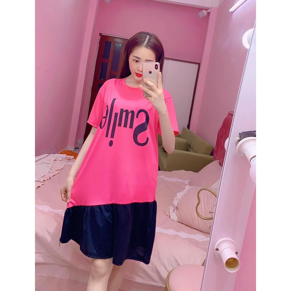 Đầm Babydoll phối màu nổi bật Smile / Hot Trend nhiều màu